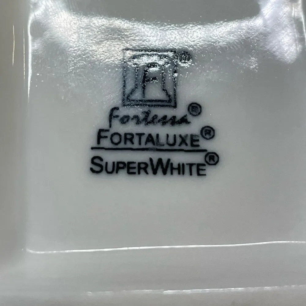 Fortressa Fortaluxe Small 5” White Ceramic Sauce Dishes & Small S&P Shakers